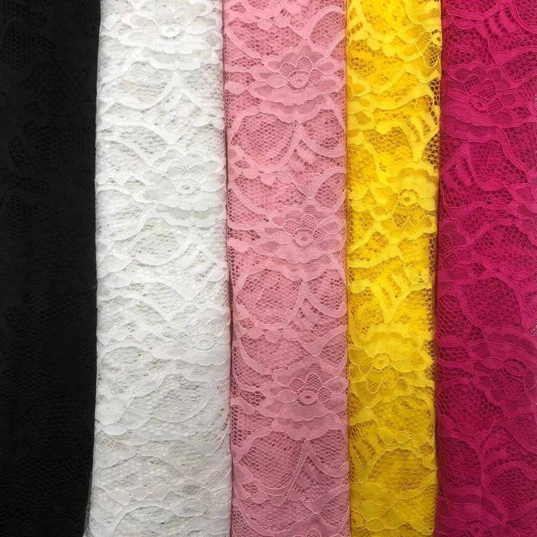 Lace Fabric Bridal Evening Nylon Warp Knit for Women's Wear Wholesale