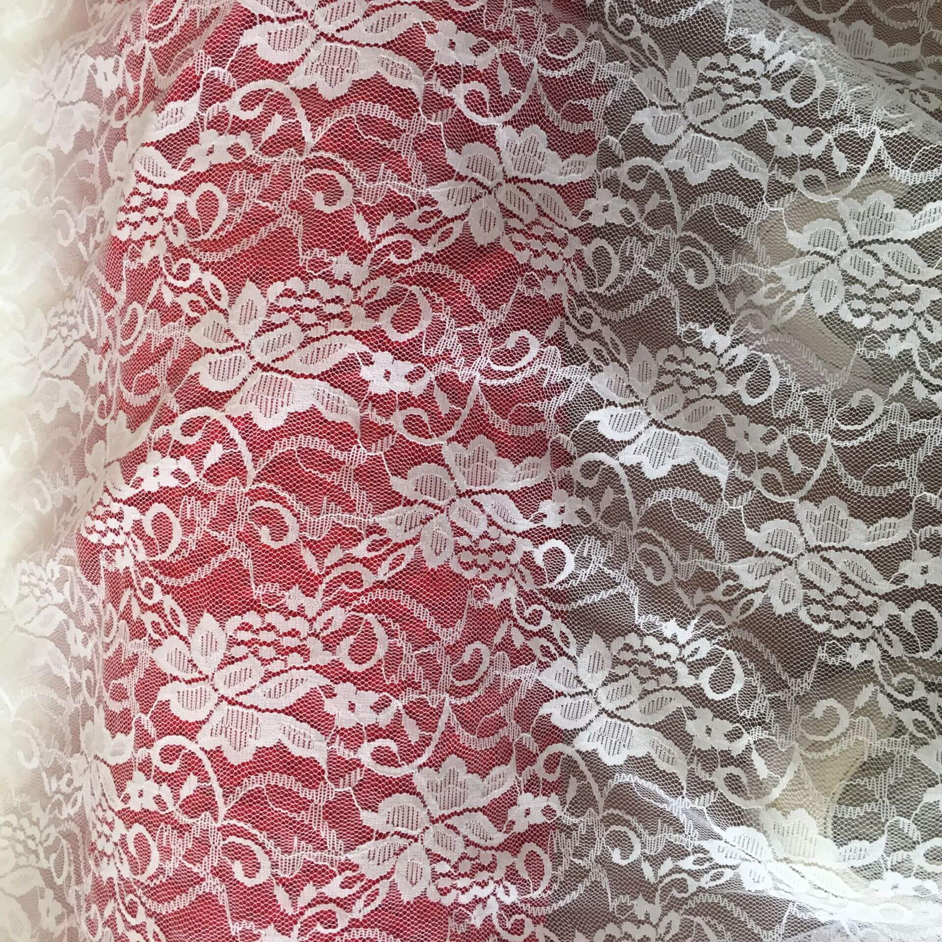 Bridal Evening Women's Nylon Warp Knit Lace Fabric for Women's Wear Wh