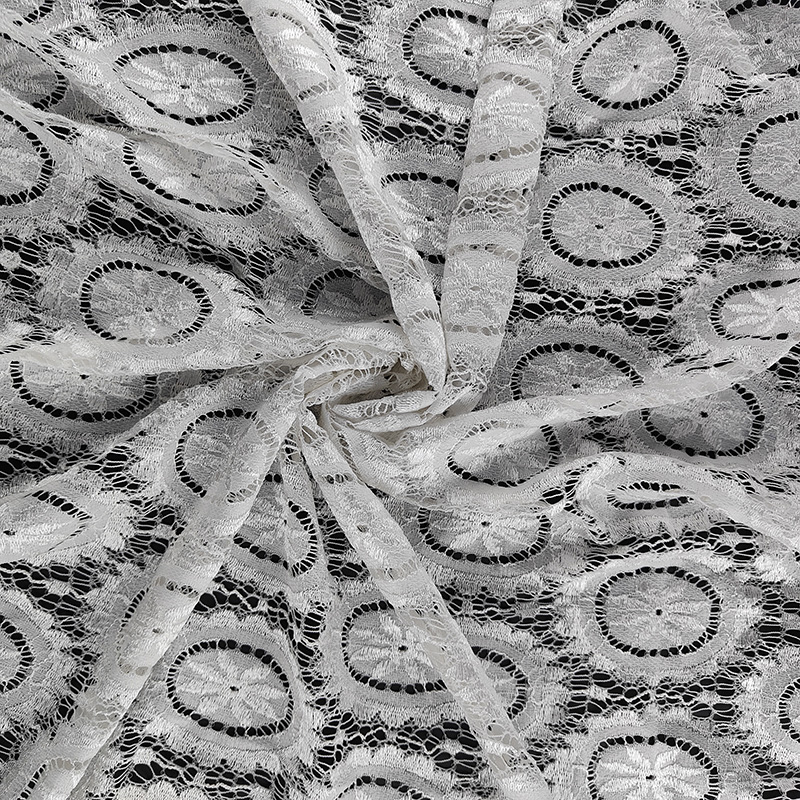 Lace Fabric Cutwork Nylon Warp Knit Wholesale Supplier