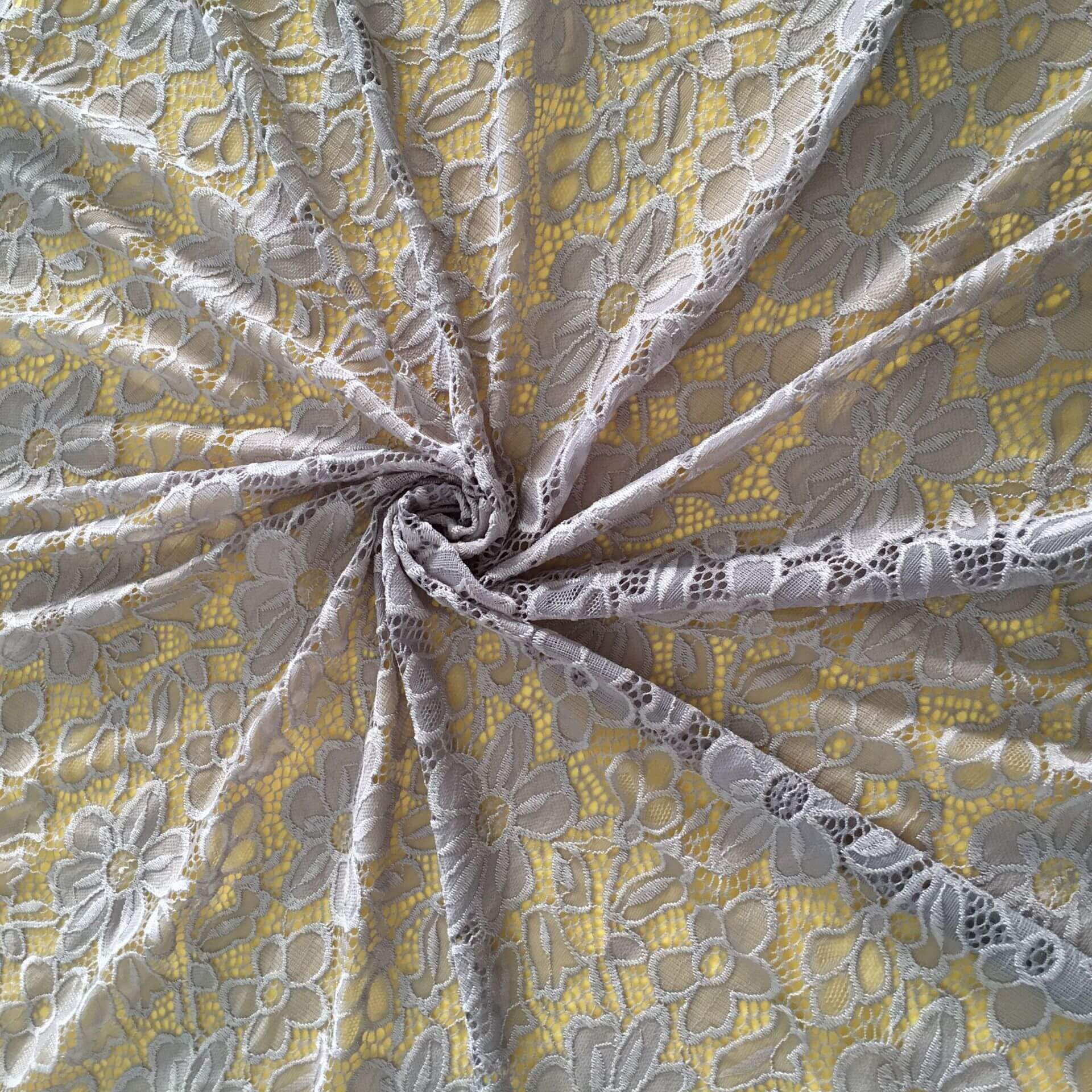 Lace Fabric Cutwork Nylon Warp Knit Wholesale Supplier