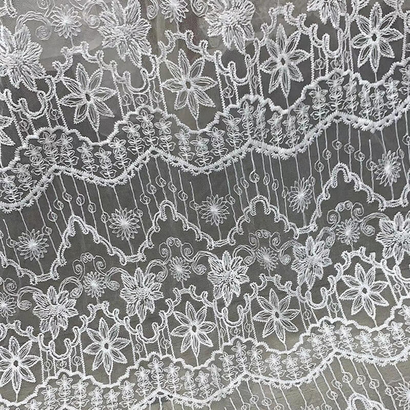 Embroidered Fabric Milk Silk Dress Polyester Lace Fabric for Women's W