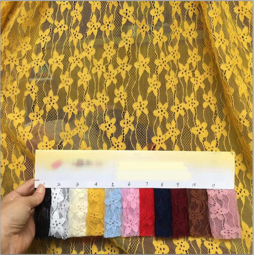 Lace Trim Lace Fabric Cutwork Nylon Warp Knit for Apparel Wholesale Su