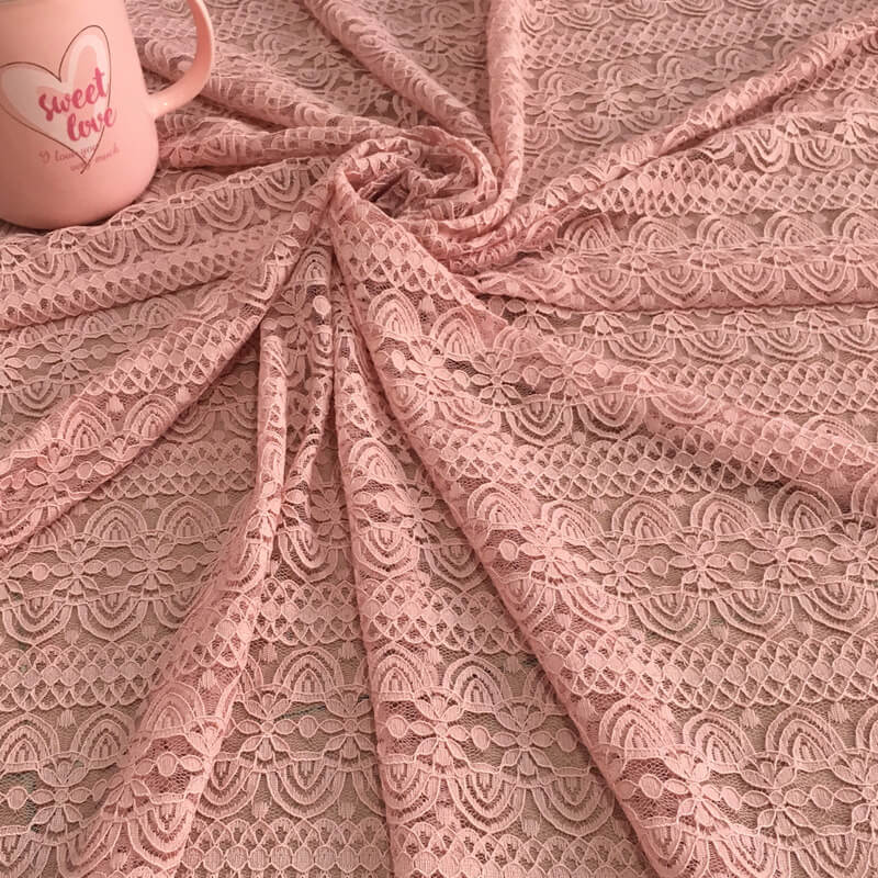 Lace Trim Lace Fabric Cutwork Nylon Warp Knit for Apparel Wholesale Su