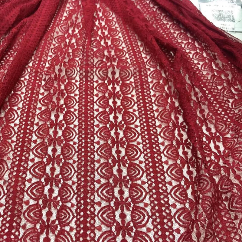 Lace Trim Lace Fabric Cutwork Nylon Warp Knit for Apparel Wholesale Su