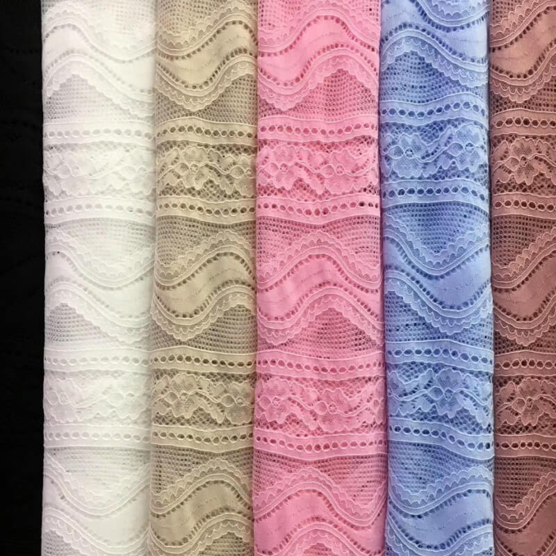 Lace Trim Women's Nylon Warp Knit Lace Fabric for Women's Wear Wholesa