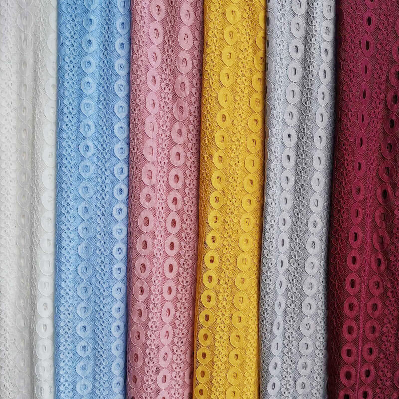 Lace Trim Lace Fabric Cutwork Nylon Warp Knit for Women's Wear Wholesa