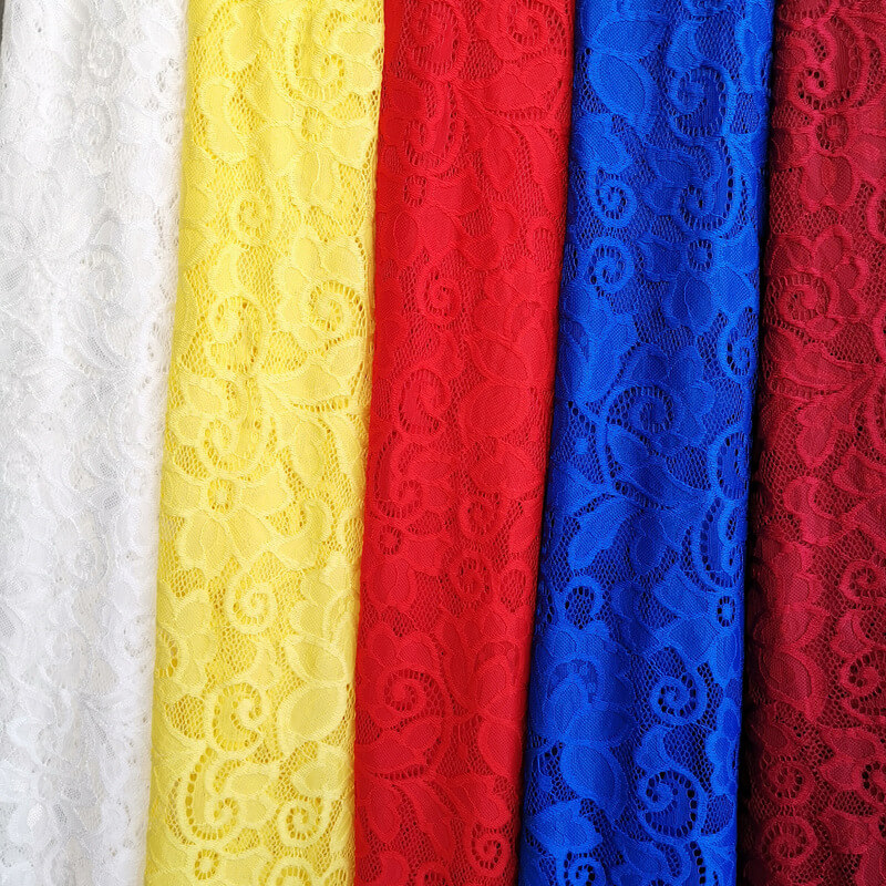 Lace Trim Nylon Warp Knit Lace Fabric for Apparel Wholesale Supplier