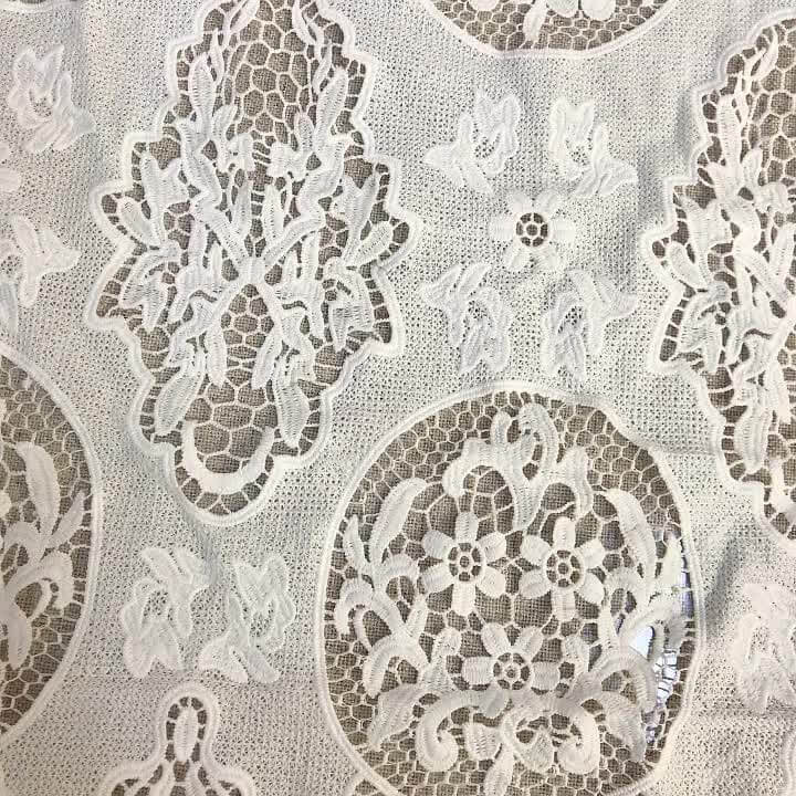 Lace Fabric Milk Silk Cutwork Polyester for Bridal Wholesale Supplier