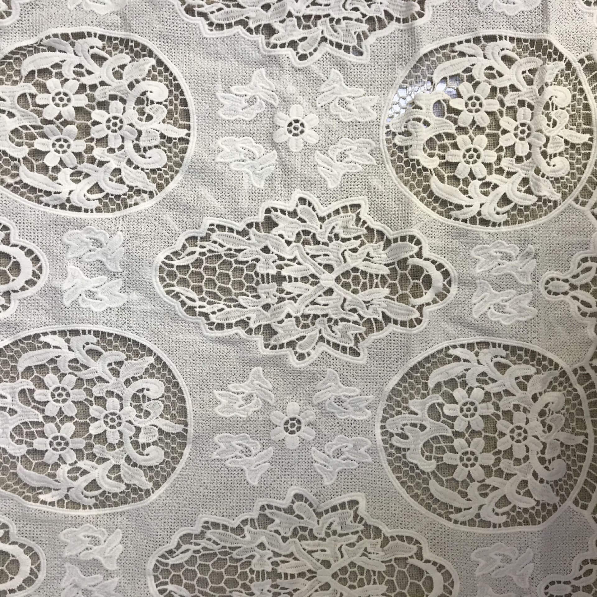 Lace Fabric Milk Silk Cutwork Polyester for Bridal Wholesale Supplier