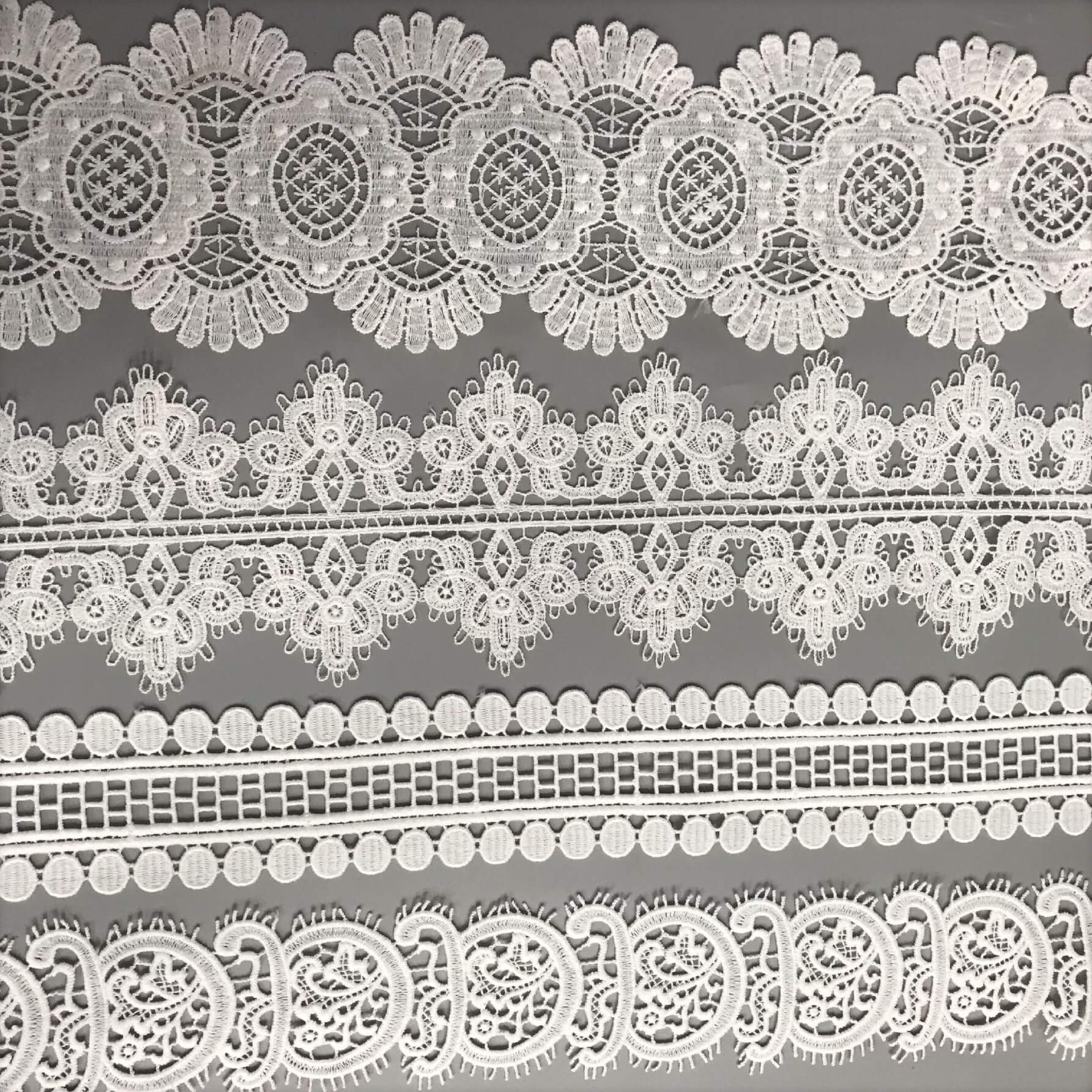 Lace Trim Milk Silk Water Soluble Polyester Lace Fabric for Kids Wear