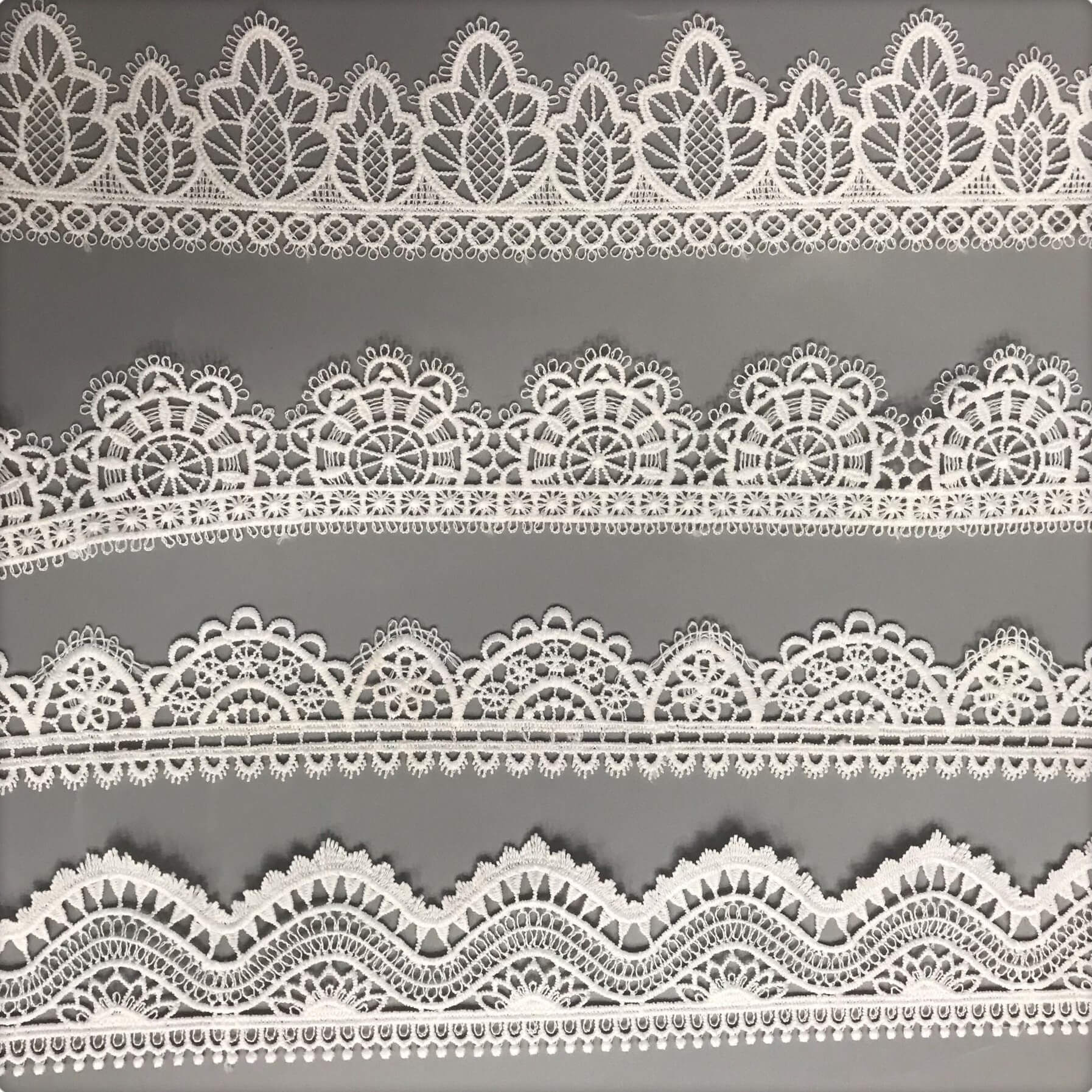 Water Soluble Lace Milk Silk Single Edge Polyester Lace Fabric for App