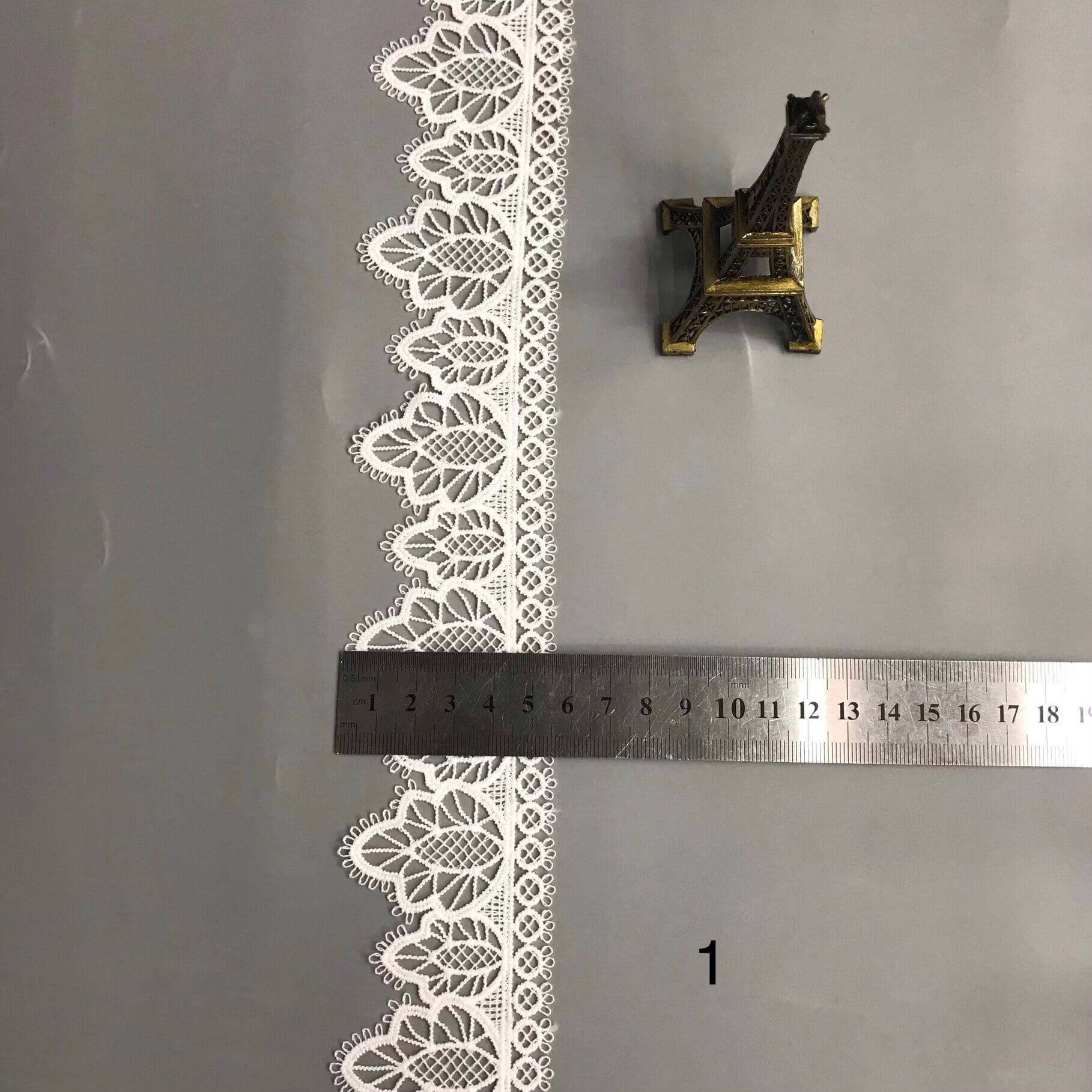Water Soluble Lace Milk Silk Single Edge Polyester Lace Fabric for App