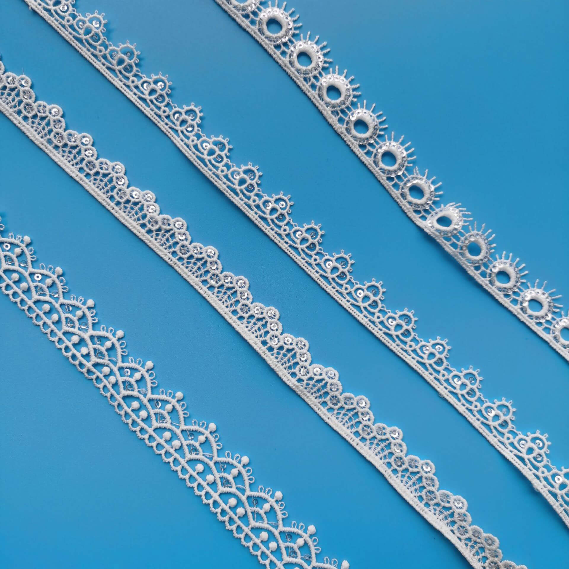 Milk Silk Small Floral Water Soluble Polyester Lace Fabric for Lingeri