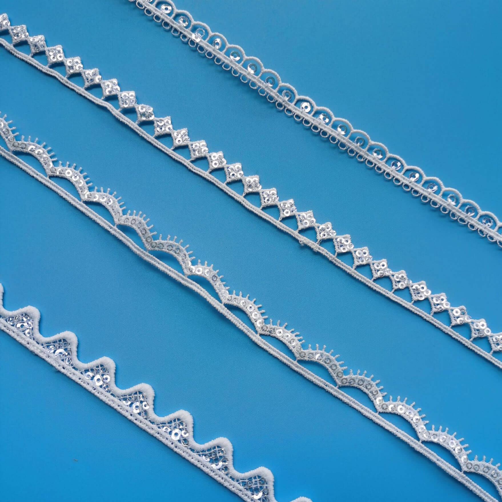 Water Soluble Lace Milk Silk Single Edge Polyester Lace Fabric for Lin