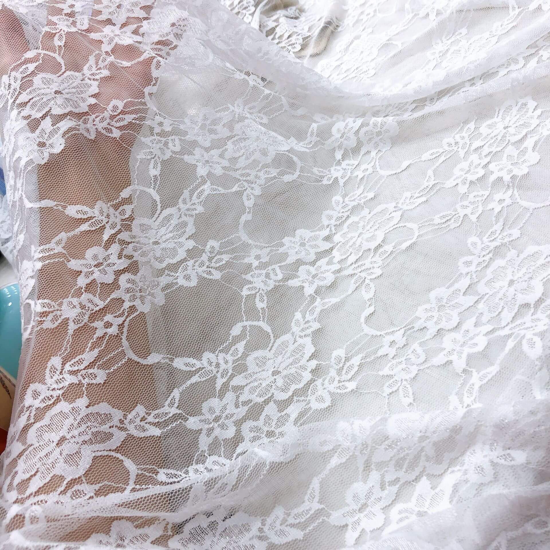 Lace Fabric Dress Women's Nylon Warp Knit for Women's Wear Wholesale S