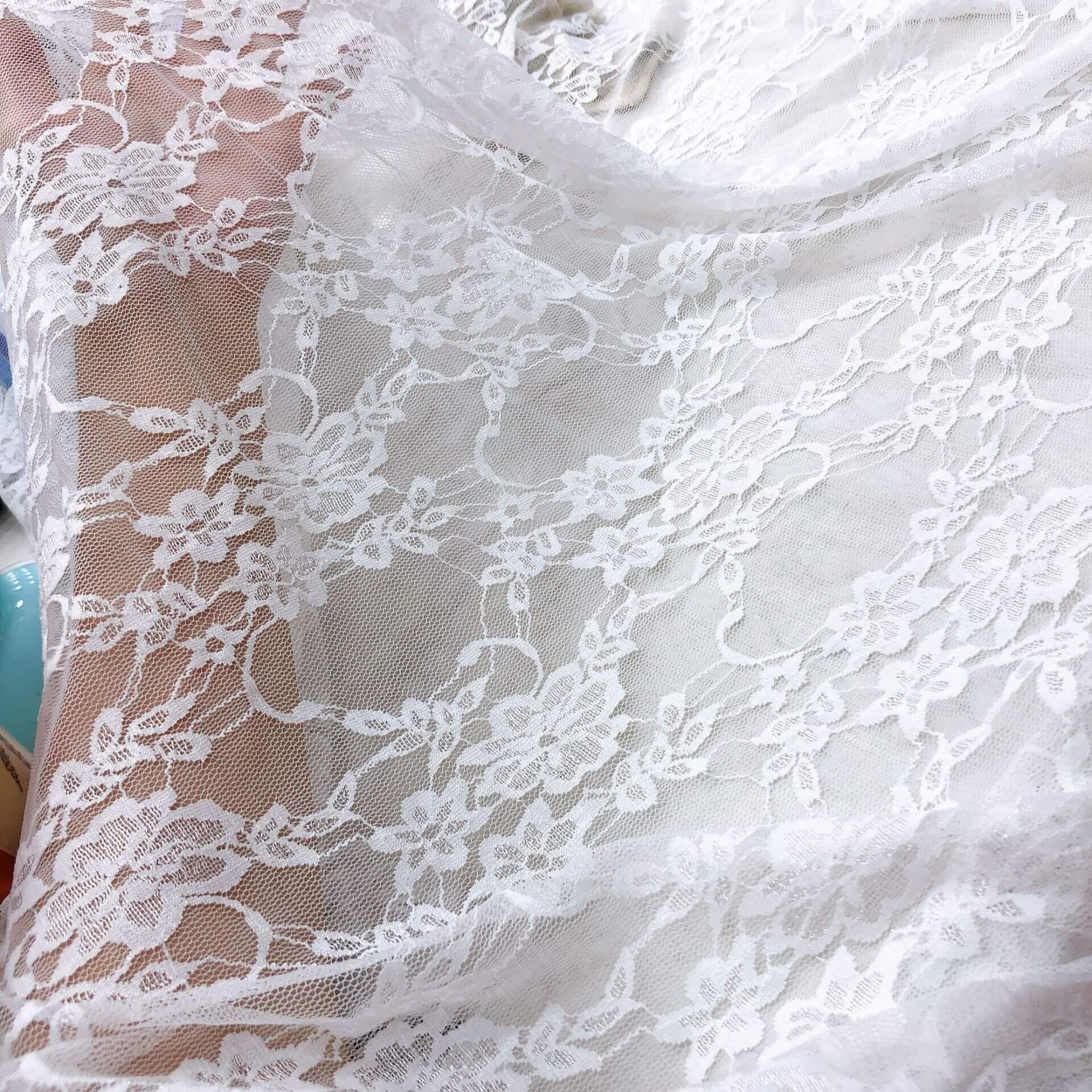 Lace Fabric Dress Women's Nylon Warp Knit for Women's Wear Wholesale S