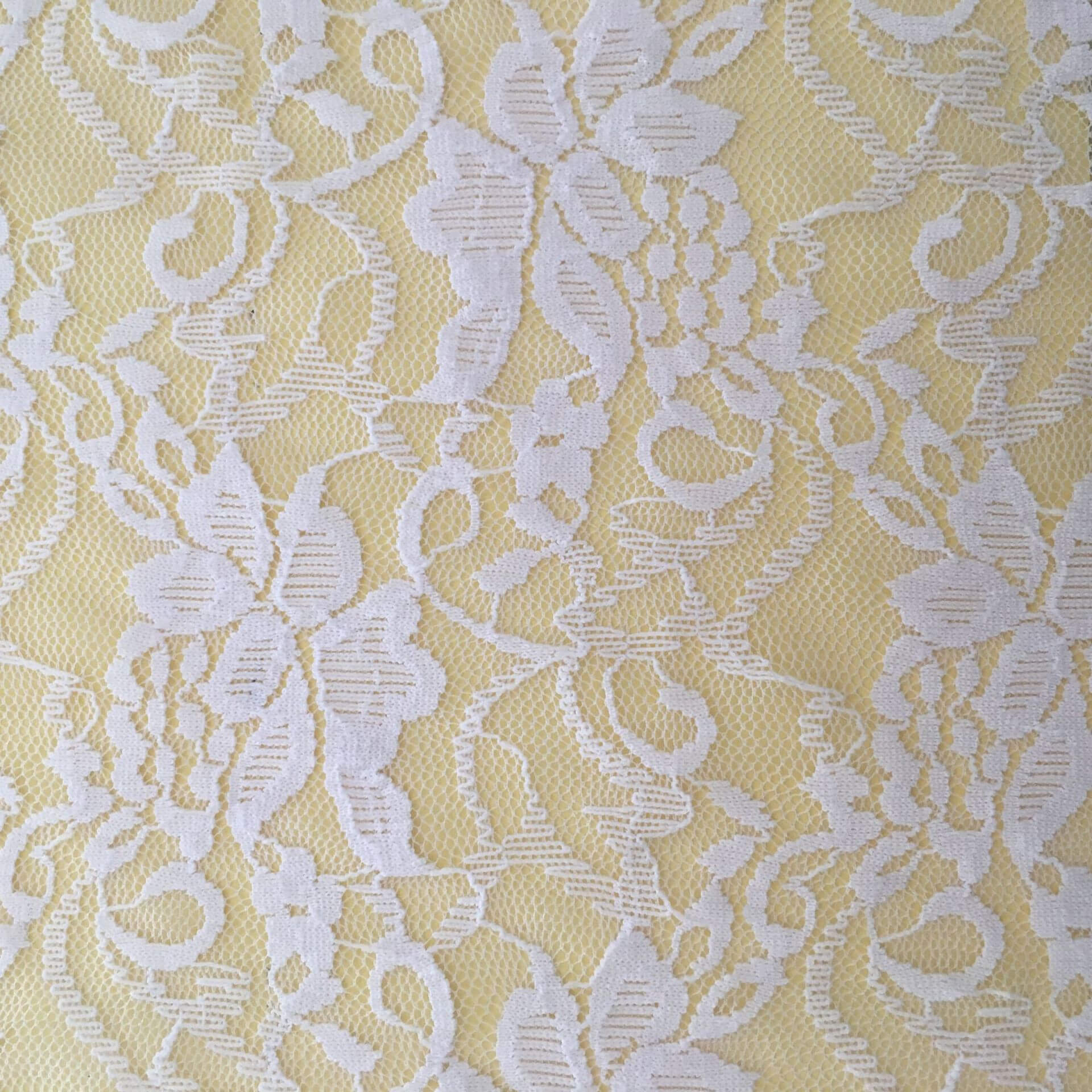 Bridal Evening Women's Nylon Warp Knit Lace Fabric for Women's Wear Wh