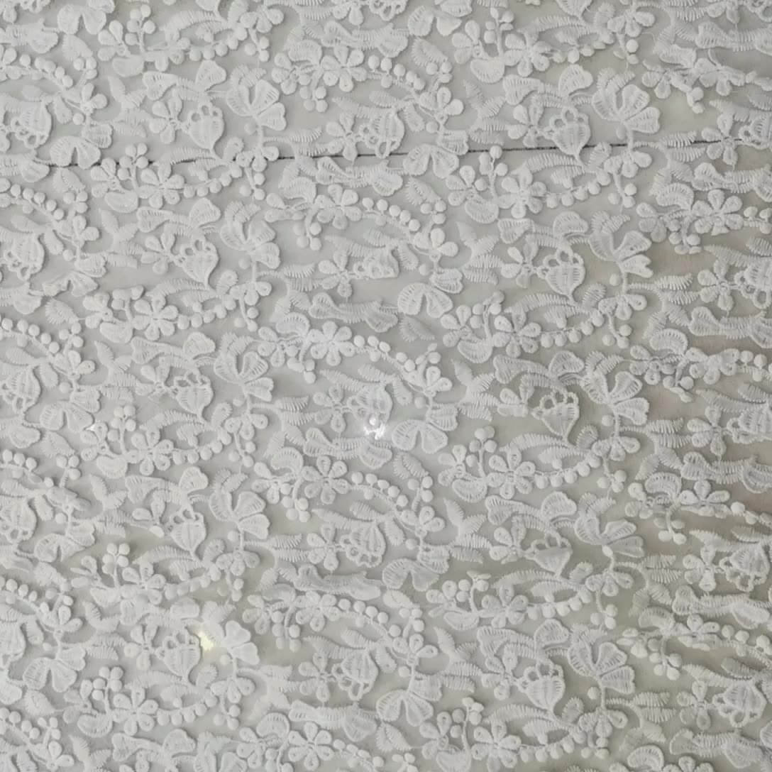 Lace Fabric Milk Silk Water Soluble Polyester for Apparel Wholesale Su 7