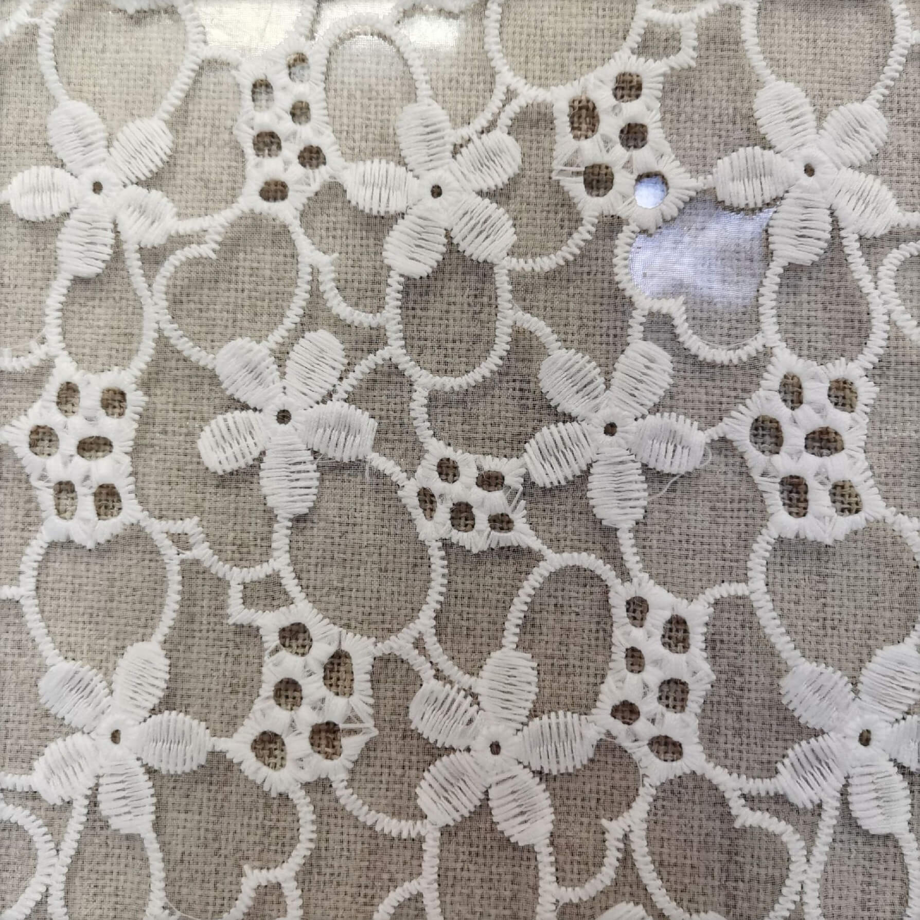 Milk Silk Cutwork Water Soluble Polyester Lace Fabric for Kids Wear Wh