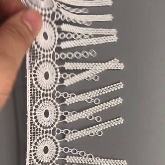 Water Soluble Lace Cutwork Water Soluble Polyester Lace Fabric for Lin