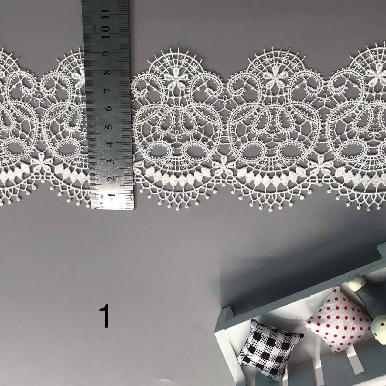 Water Soluble Lace Cutwork Water Soluble Polyester Lace Fabric for Lin