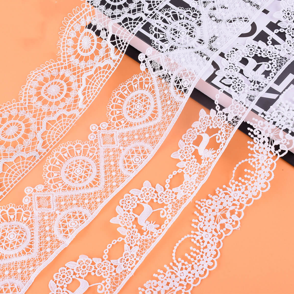 Water Soluble Lace Cutwork Water Soluble Polyester Lace Fabric for Lin