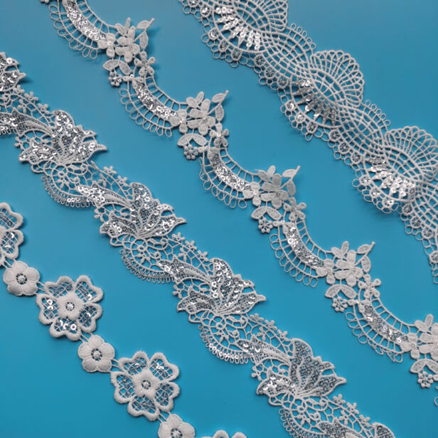 Embroidered Lace Milk Silk Floral Polyester Lace Fabric for Apparel Wh