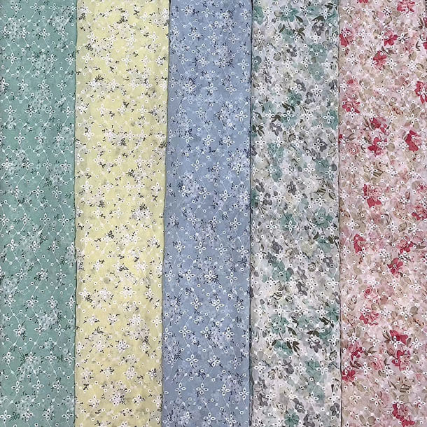 Embroidered Fabric Cutwork Dress Printed Lace Fabric for Women's Wear