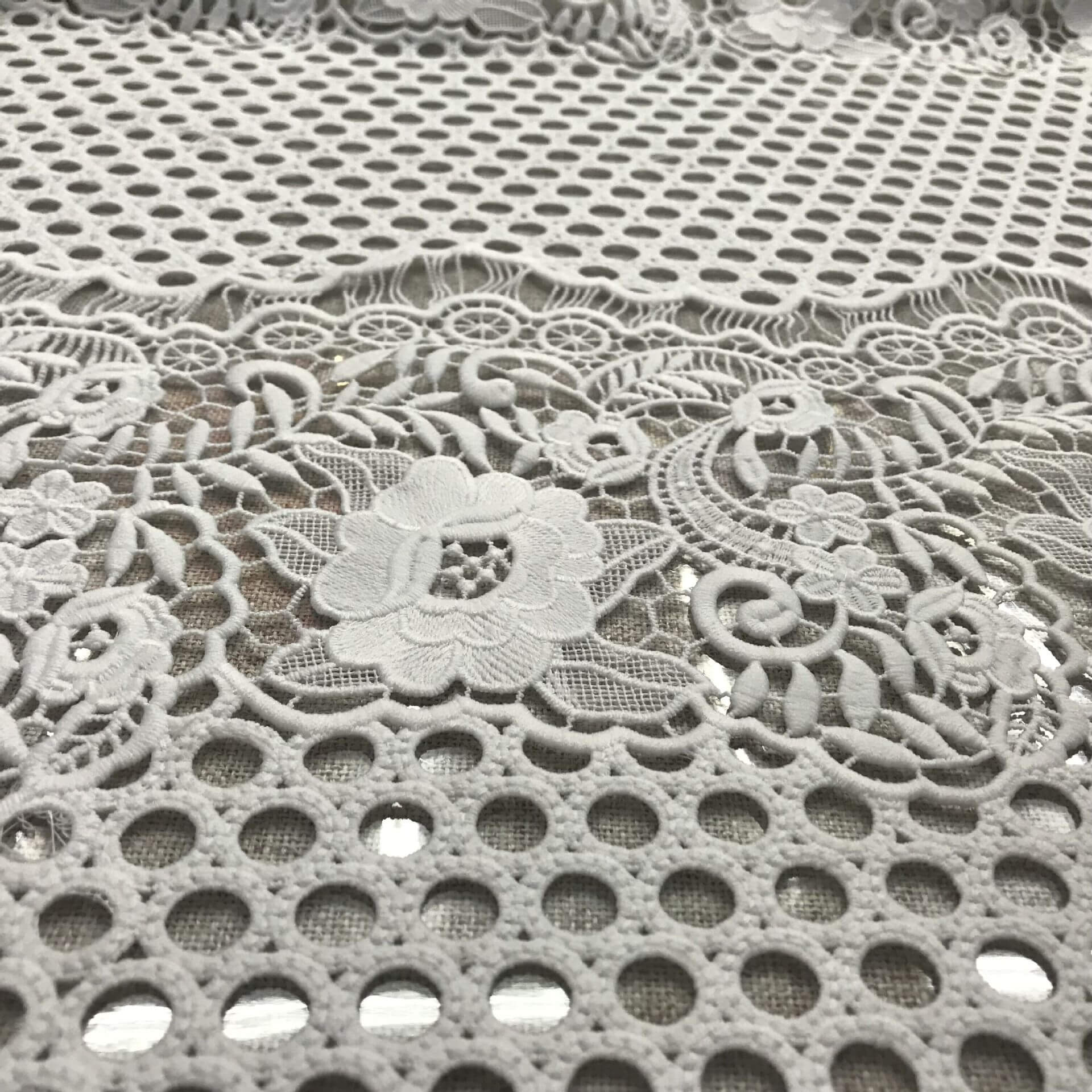 Lace Fabric Embroidered Fabric Milk Silk Polyester for Women's Wear Wh 3