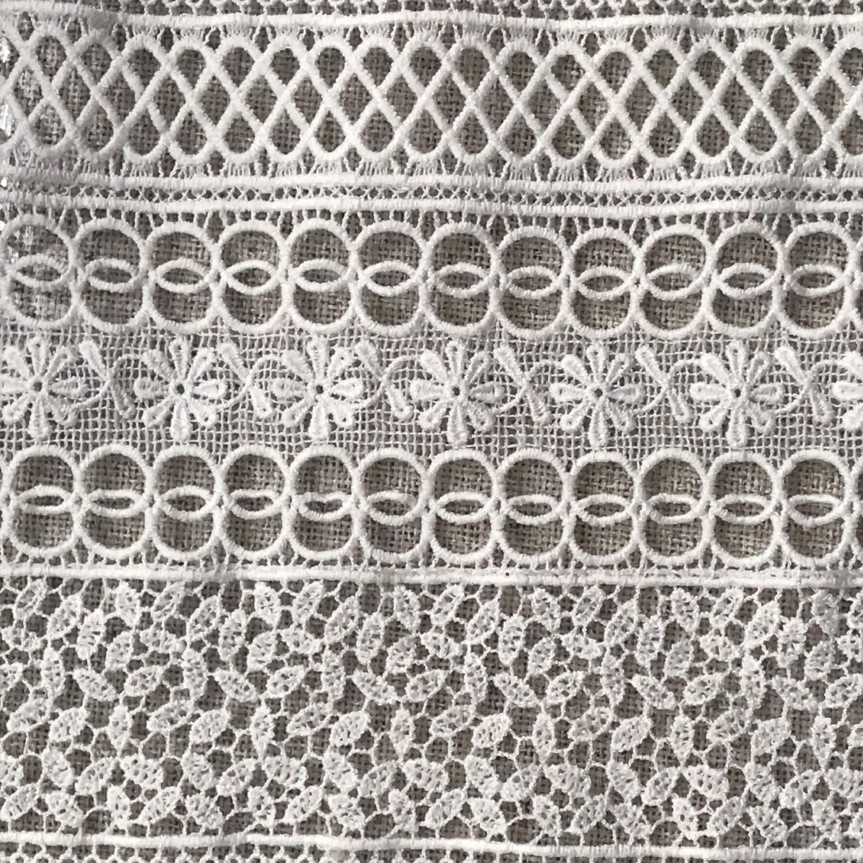 Lace Fabric Embroidered Fabric Milk Silk Polyester for Women's Wear Wh
