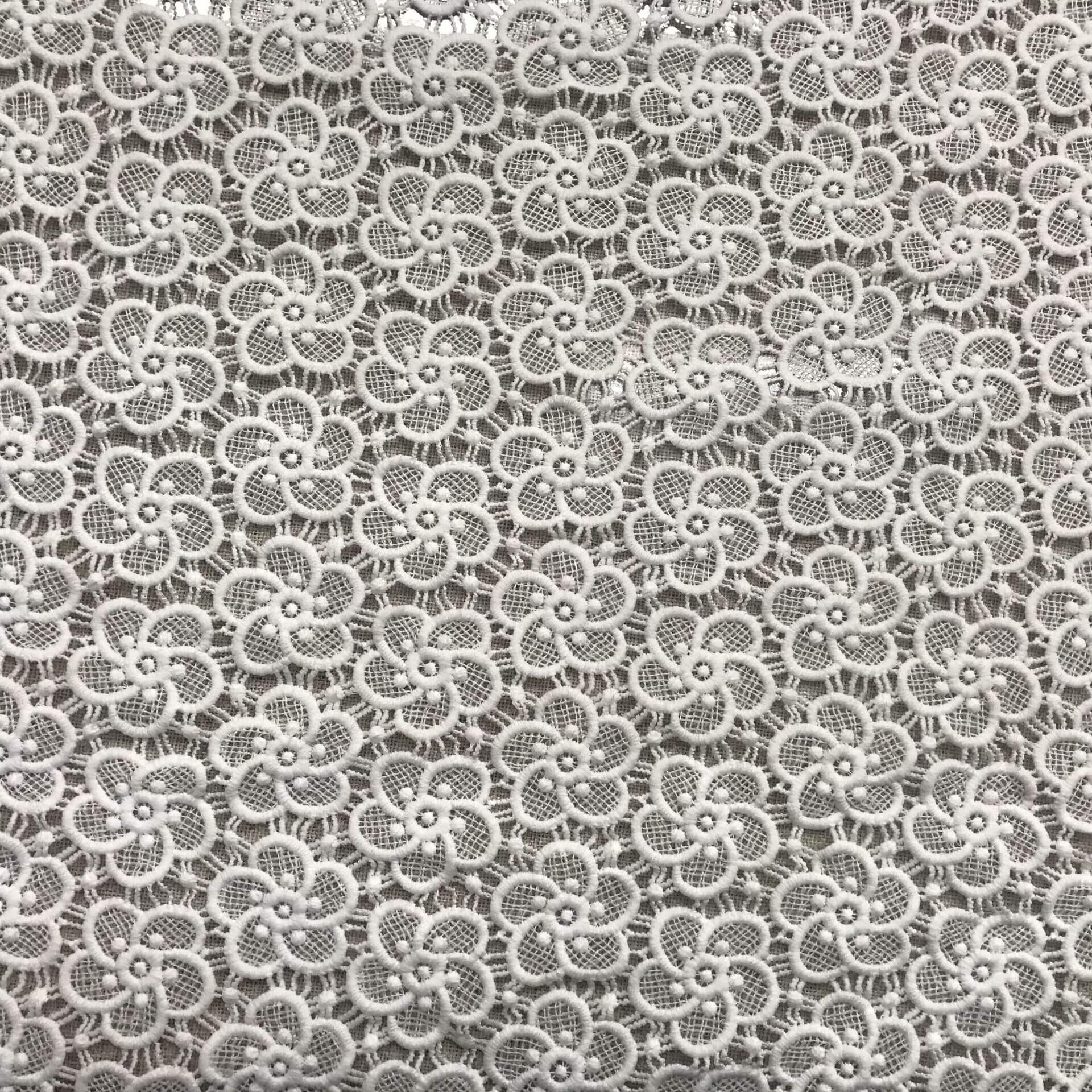 Lace Fabric Embroidered Fabric Milk Silk Polyester for Women's Wear Wh