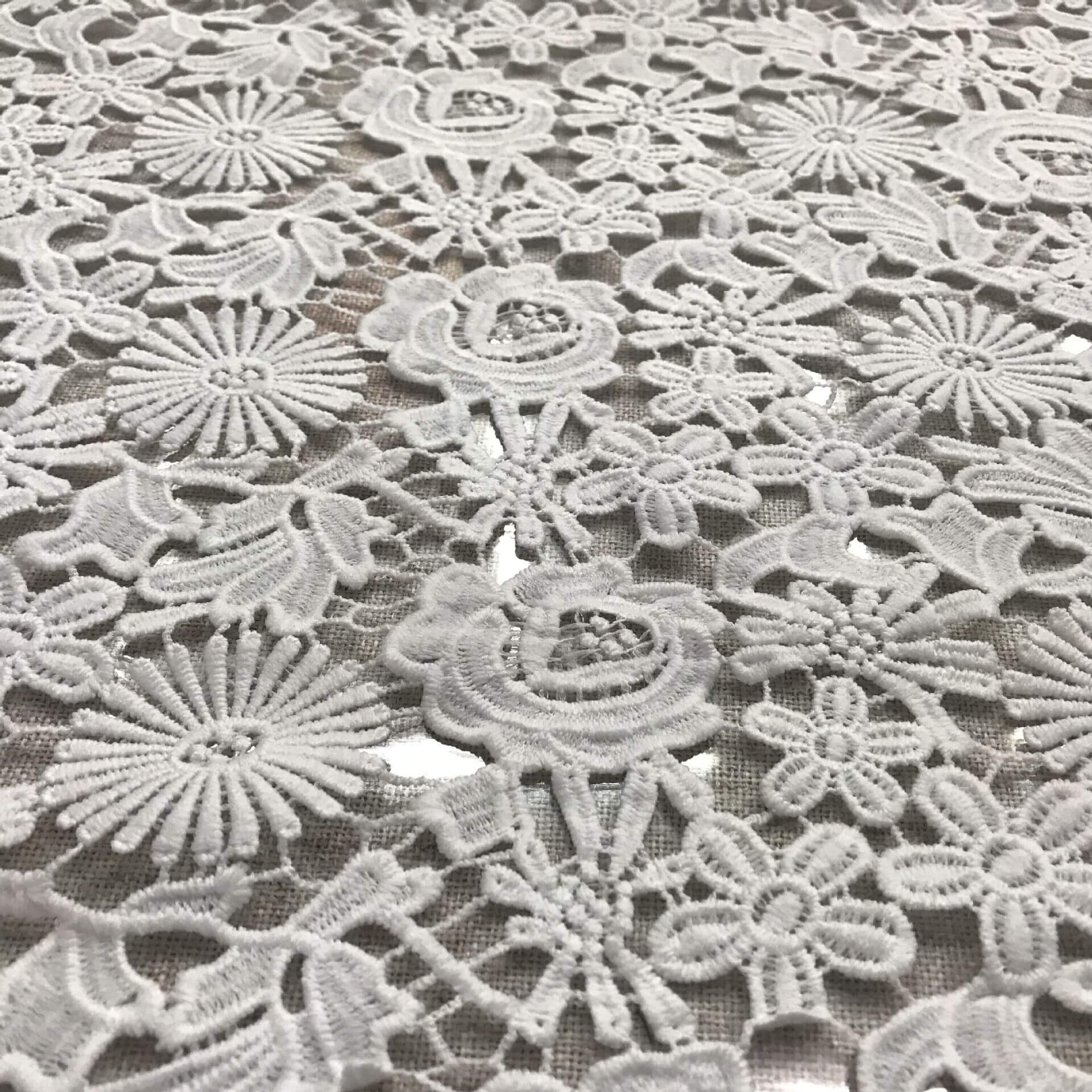 Lace Fabric Embroidered Fabric Milk Silk Polyester for Women's Wear Wh 4