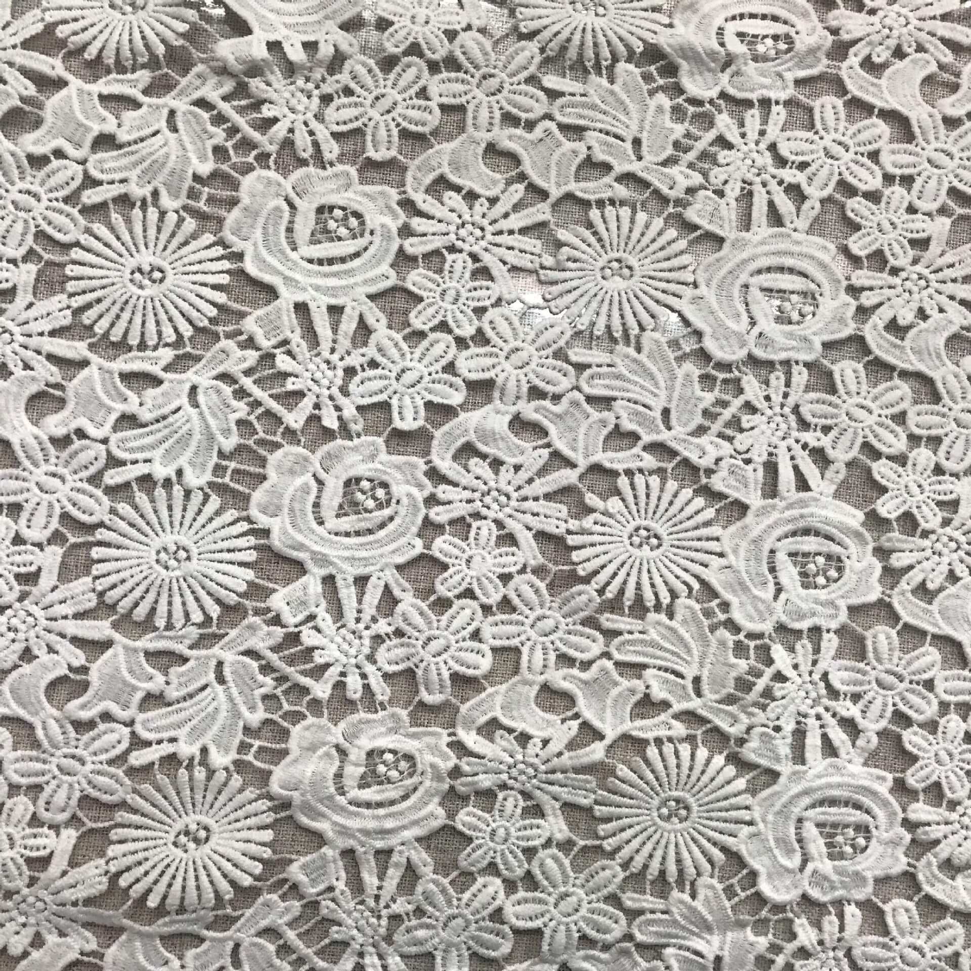 Lace Fabric Embroidered Fabric Milk Silk Polyester for Women's Wear Wh 5