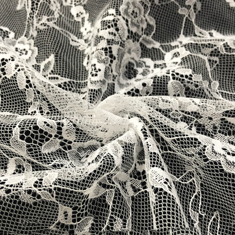 Lace Fabric Small Floral White Nylon for Bridal Wholesale Supplier