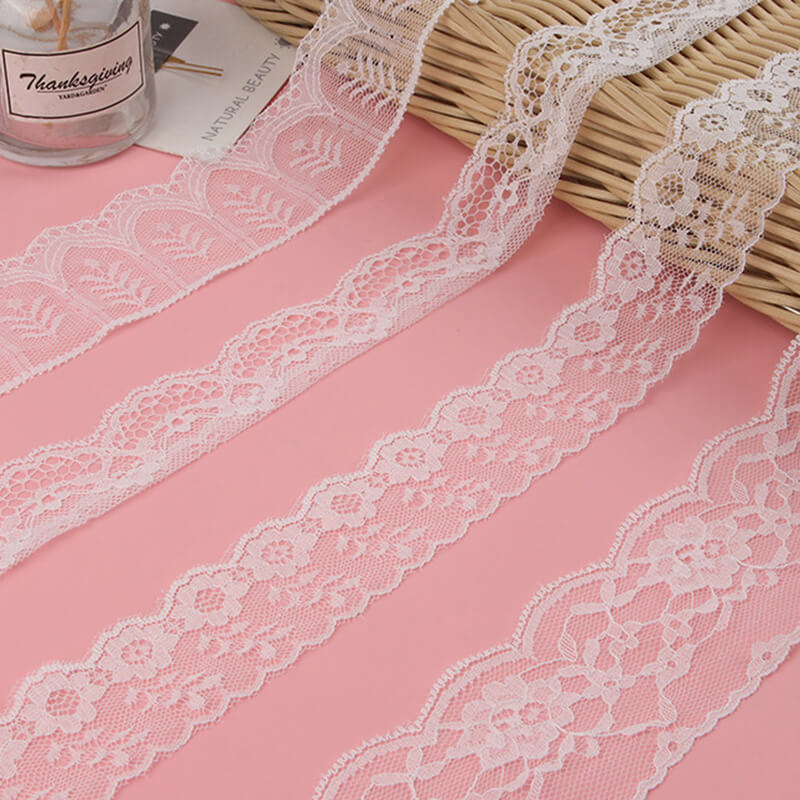 Lace Trim White Nylon Lace Fabric for Apparel Wholesale Supplier