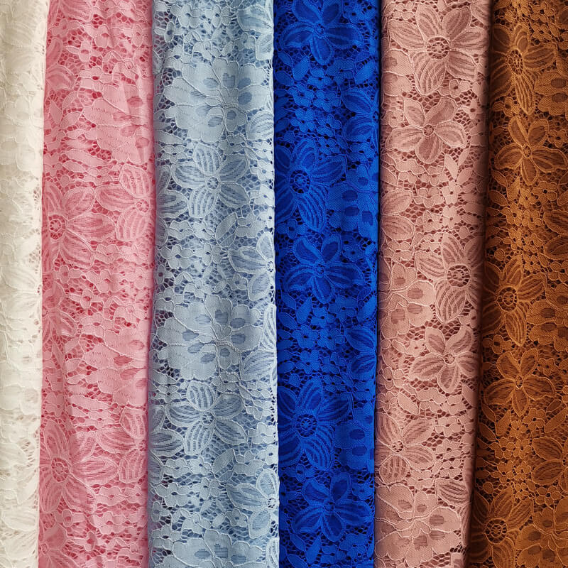 Lace Trim Cutwork Women's Nylon Warp Knit Lace Fabric for Women's Wear