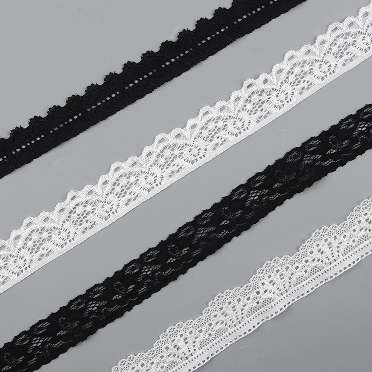 Small Floral Cutwork Lace Trim Nylon Warp Knit Lace Fabric for Apparel