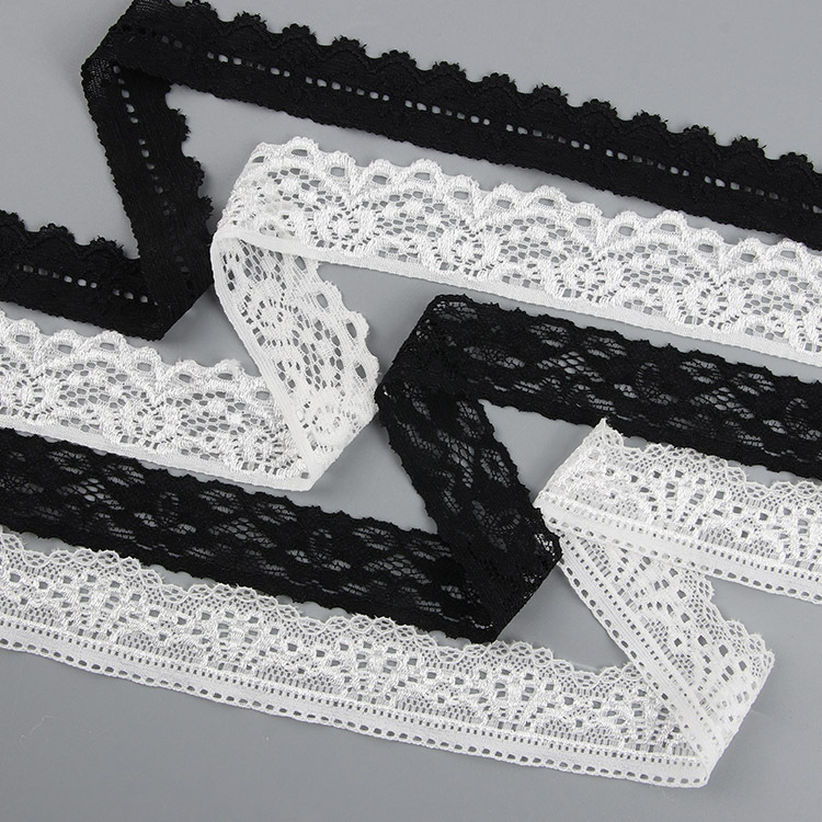 Small Floral Cutwork Lace Trim Nylon Warp Knit Lace Fabric for Apparel