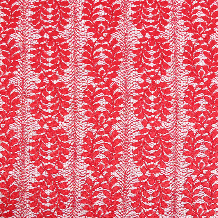 Dress Cutwork Dyed Polyester Warp Knit Lace Fabric for Women's Wear Wh