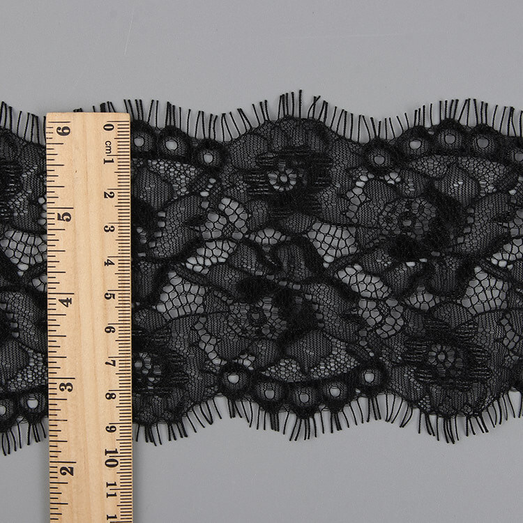 Lace Trim Eyelash Bridal Nylon Lace Fabric for Women's Wear Wholesale 6