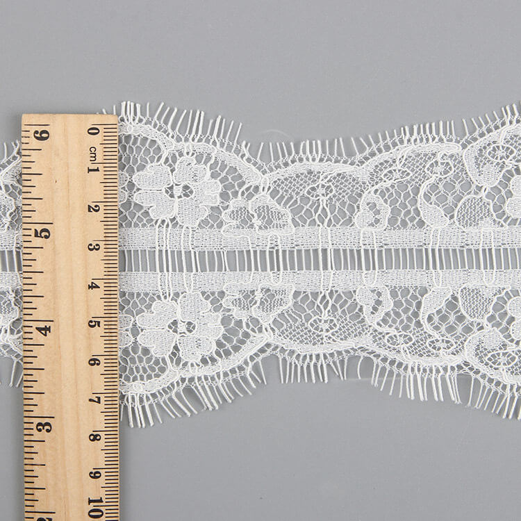 Lace Trim Eyelash Bridal Nylon Lace Fabric for Women's Wear Wholesale 7