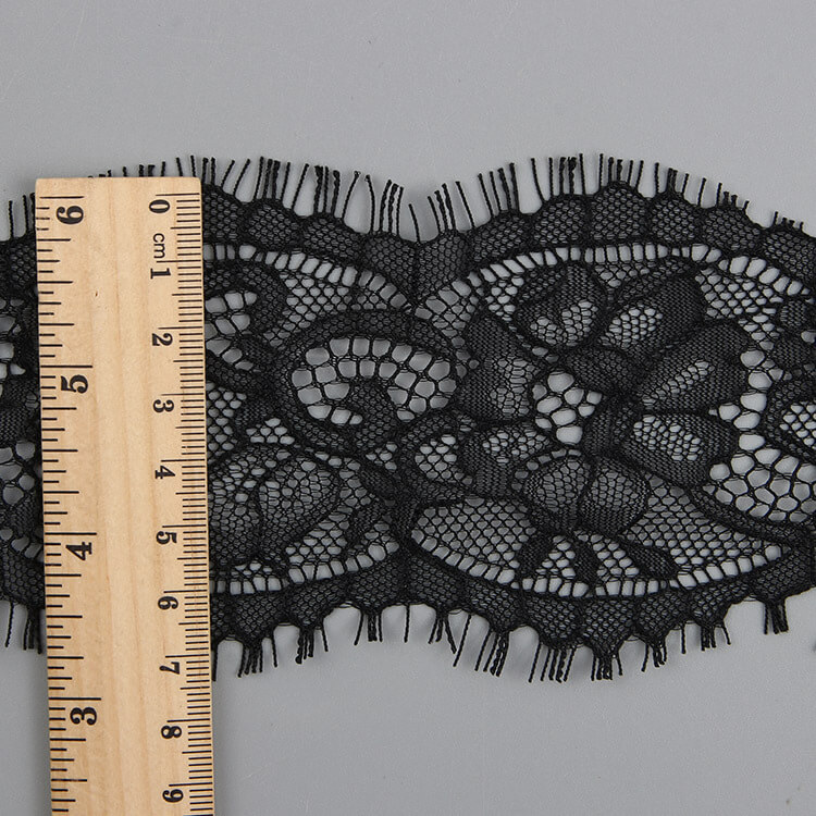 Lace Trim Eyelash Bridal Nylon Lace Fabric for Women's Wear Wholesale 8