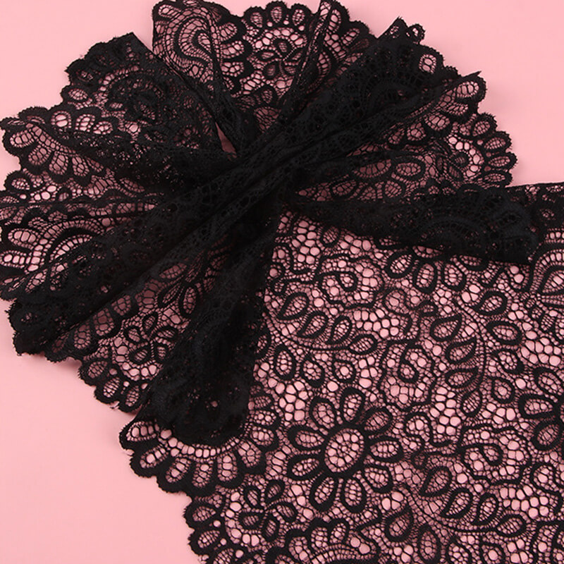 Lace Trim Large Floral Cutwork Nylon Warp Knit Lace Fabric for Women's
