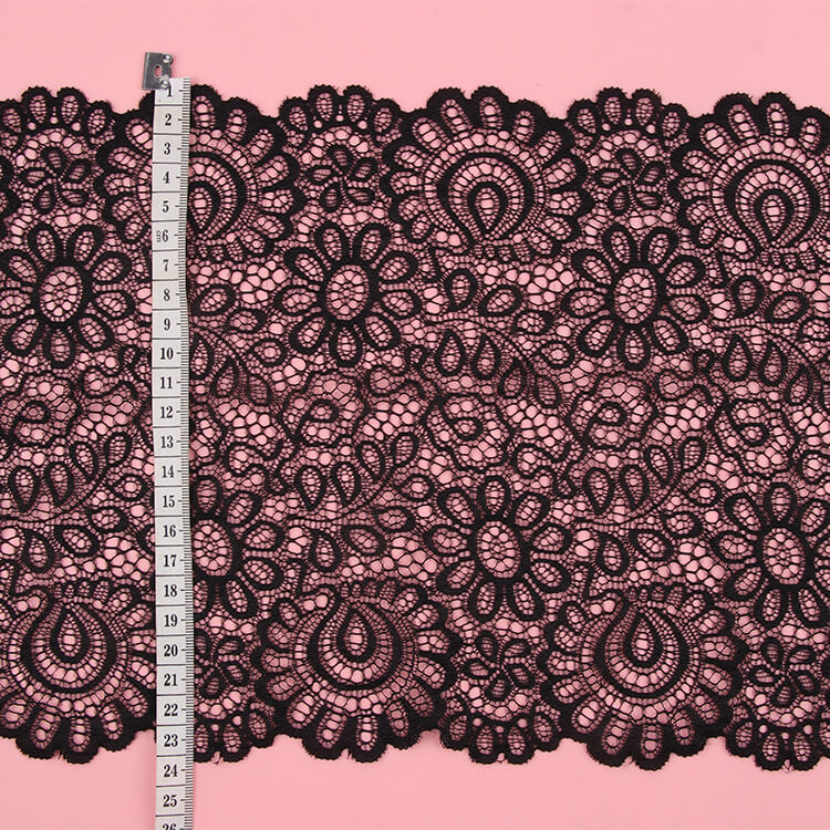 Lace Trim Large Floral Cutwork Nylon Warp Knit Lace Fabric for Women's
