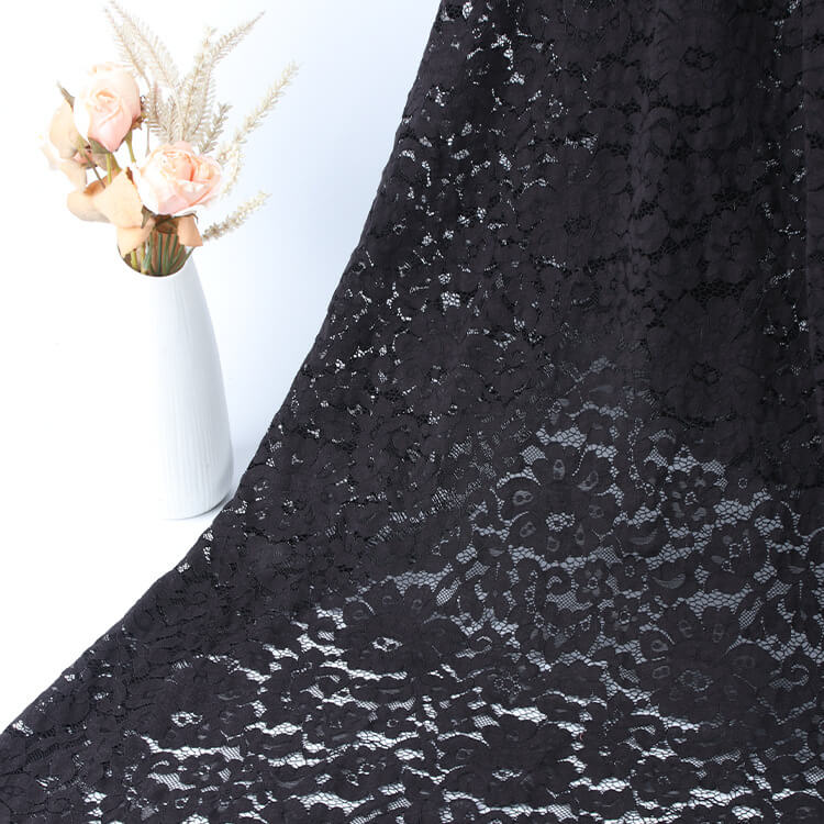 Lace Fabric Eyelash Cutwork Nylon Warp Knit for Women's Wear Wholesale