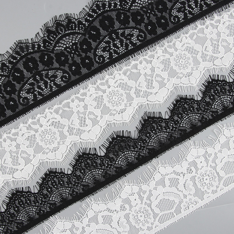 Lace Trim Eyelash White Lace Fabric for Apparel Wholesale Supplier