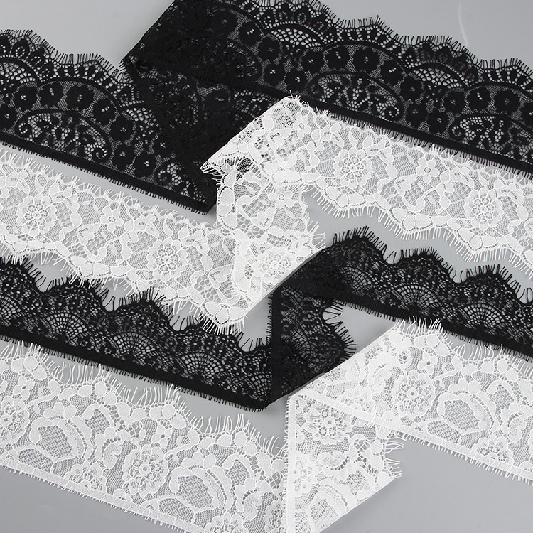 Lace Trim Eyelash White Lace Fabric for Apparel Wholesale Supplier