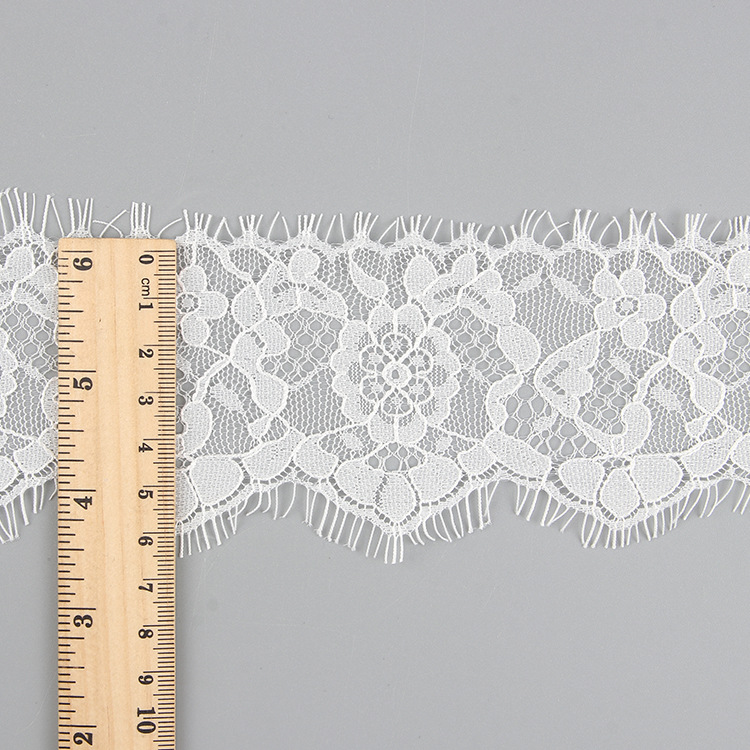 Lace Trim Eyelash White Lace Fabric for Apparel Wholesale Supplier 4