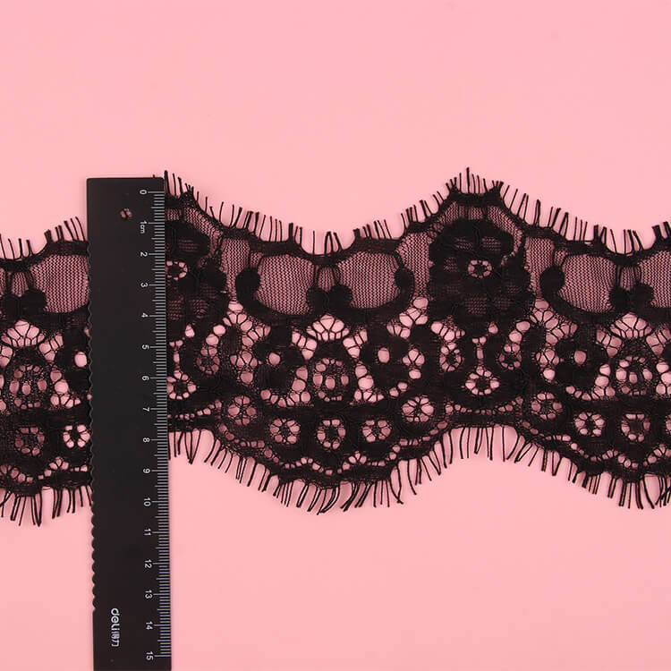 Lace Trim Cuff Lace Eyelash Nylon Warp Knit Lace Fabric for Lingerie W