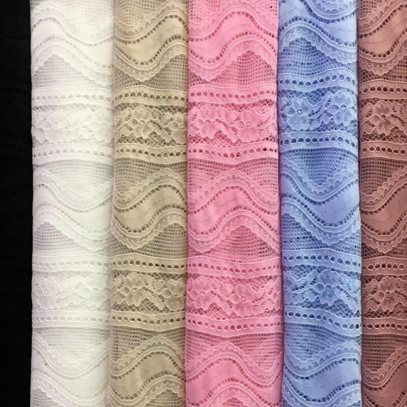 Lace Trim Women's Nylon Warp Knit Lace Fabric for Women's Wear Wholesa